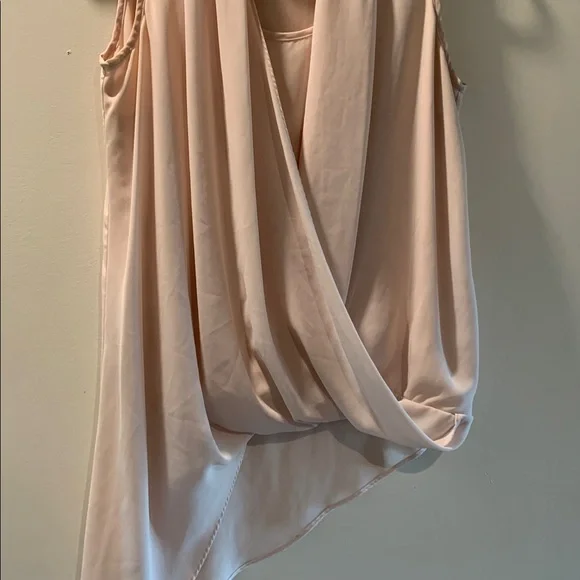 Alfani Ballet Pink Asymmetrical Draped Blouse S - Picture 3 of 8